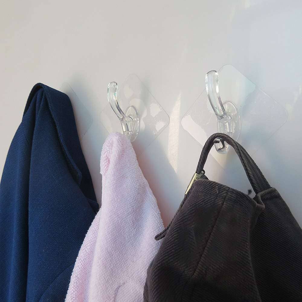 1/3/5/6 Row Transparent Wall Hooks For Hanging On The Wall Hat Clothes Coat Hanger Towel Holder Door Hook Bathroom Storage Rack