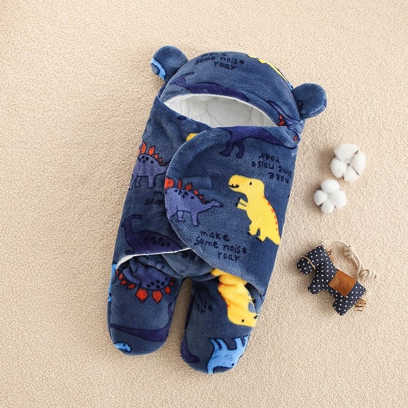 Starfish Baby Sleeping with Feet Bag Zipper Autumn Winter Newborn Baby Swaddle Stroller Blanket Wrap Fleece Cotton Baby Bedding