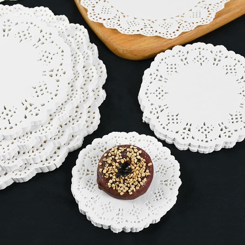 100pcs White Lace Paper Doilies Placemats DIY Box Packaging Gift Wrap Paper Crafts For Wedding Party Favors Table Decoration Mat