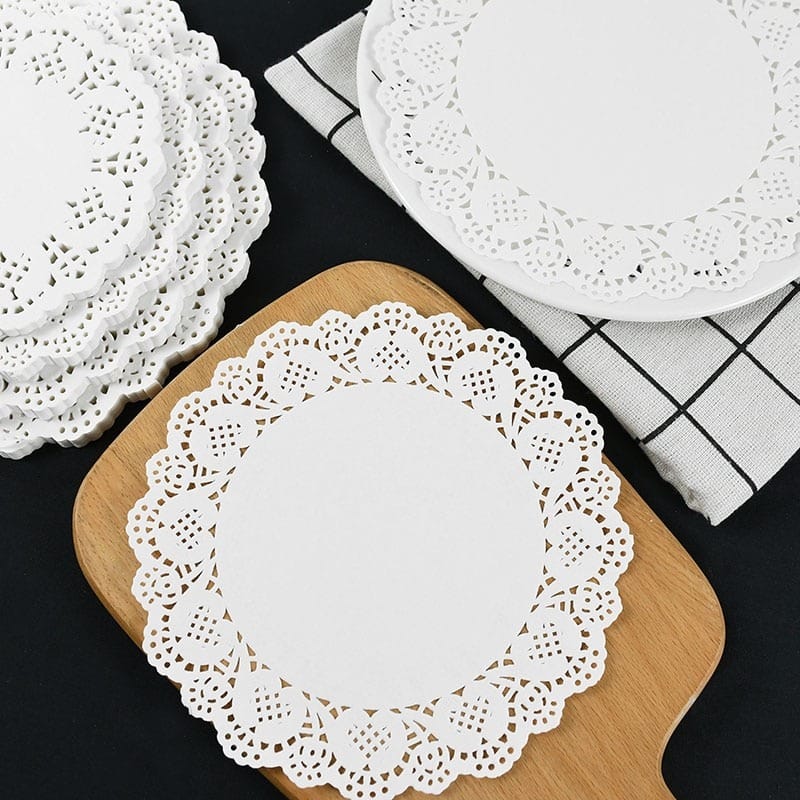 100pcs White Lace Paper Doilies Placemats DIY Box Packaging Gift Wrap Paper Crafts For Wedding Party Favors Table Decoration Mat