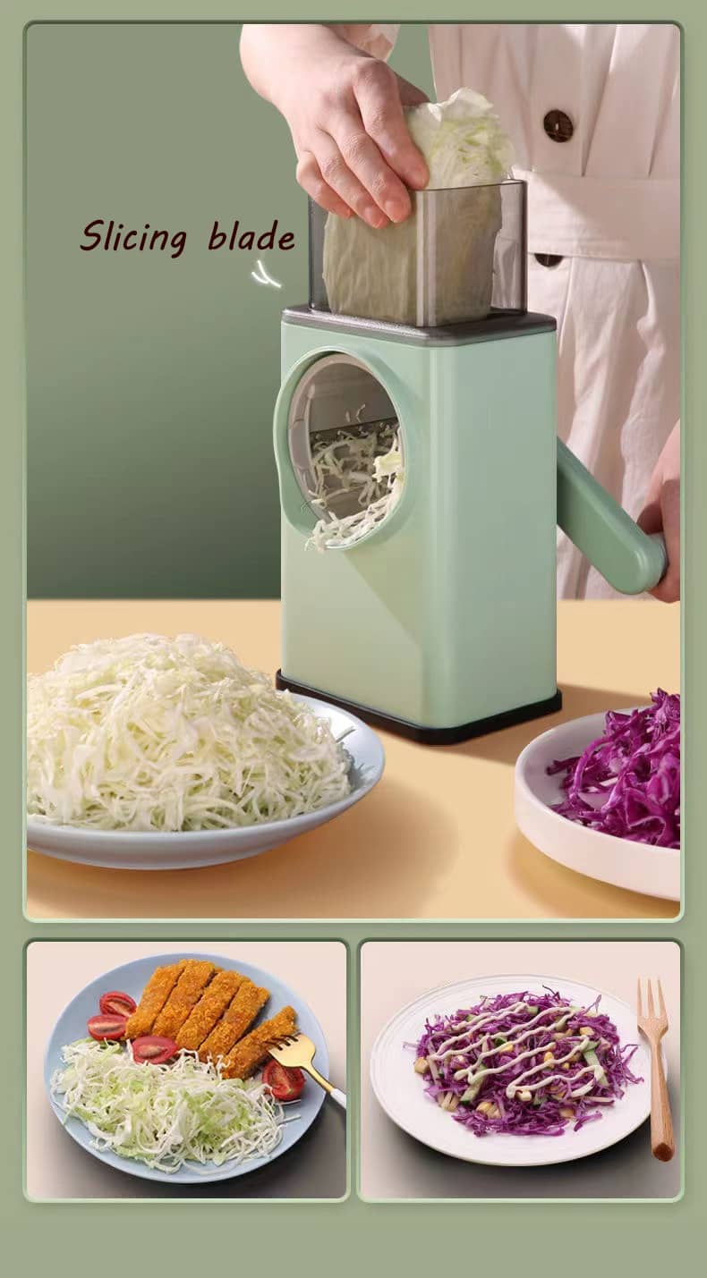 Multifunction Vegetable Slicer Manual Home Kitchen Accessories Grater Vegetable Chopper 3 in 1 Round Cutter Potato Spiralizer