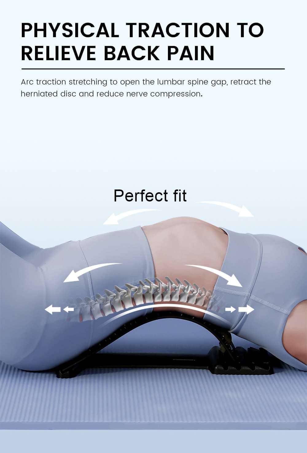 Magnetotherapy Adjustment Back Massager Stretcher Waist Neck Stretch Support Pain Relief Lumbar Relaxation Fitness Massage