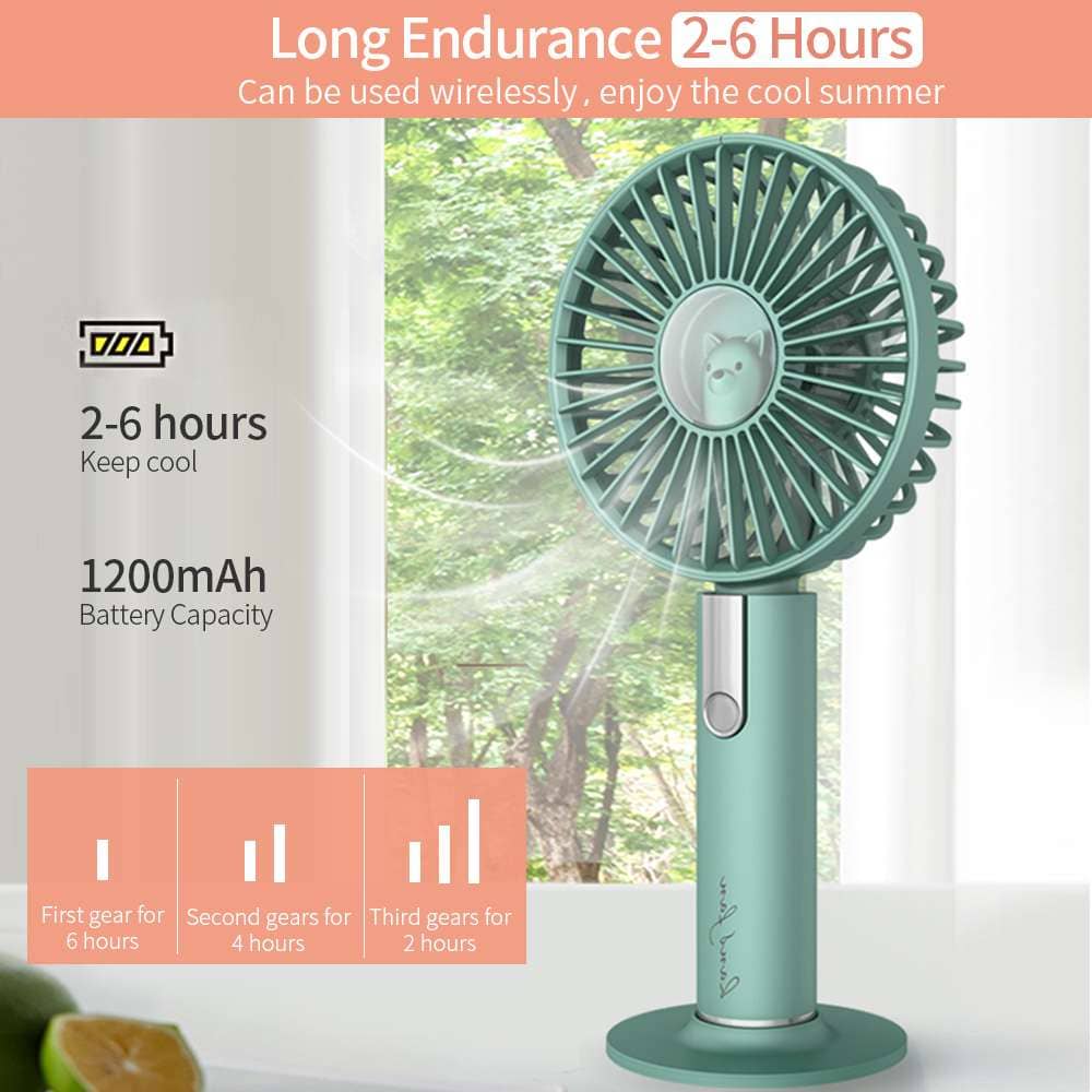 Summer Portable Mini Fan 3 Speed Adjustable Fans USB Rechargeable Desk Handheld Air Conditioner Cooler Outside Travel Artifact