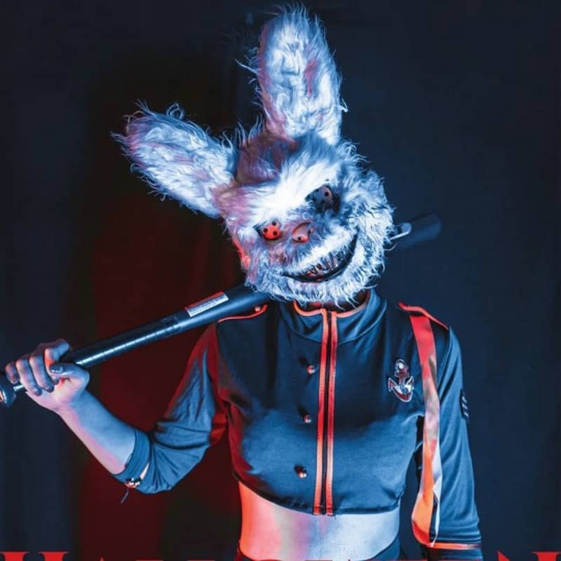 Bloody Plush Bunny Mask Halloween Ghost Festival Mask Realistic Bloody Bear Headgear Performance Prop Halloween Horror Mask