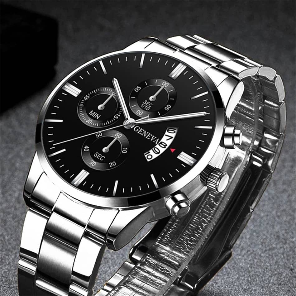 Fashion Mens Watches Luxury Silver Stainless Steel Quartz Wrist Watch Man Business Watch for Men Clock relogio masculino