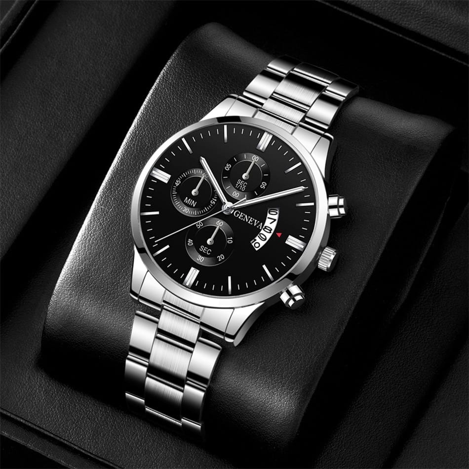 Fashion Mens Watches Luxury Silver Stainless Steel Quartz Wrist Watch Man Business Watch for Men Clock relogio masculino
