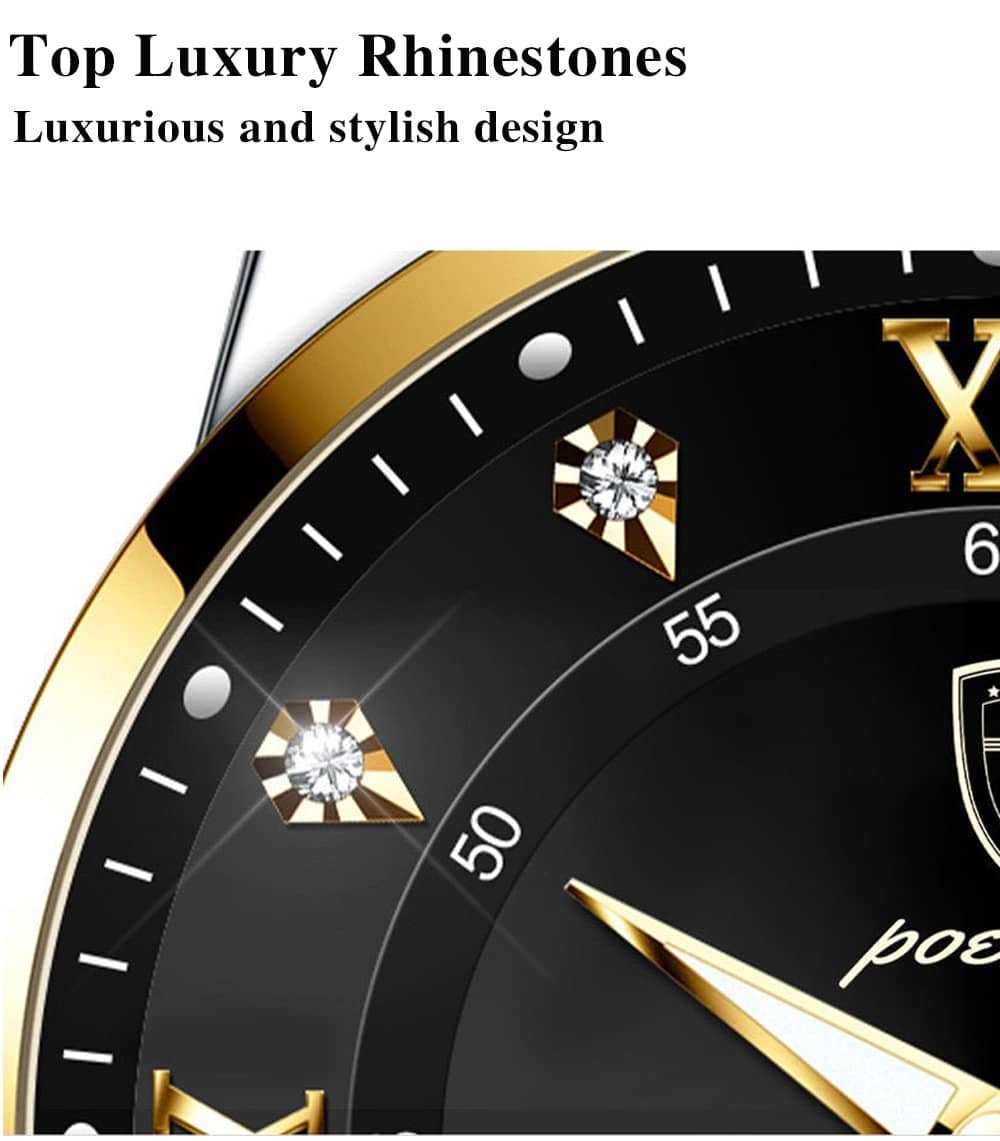 POEDAGAR Men Watch Stainless Steel Top Quailty Luxury Push Button Hidden Clasp Waterproof Luminous Date Week Sport Wrist Watches