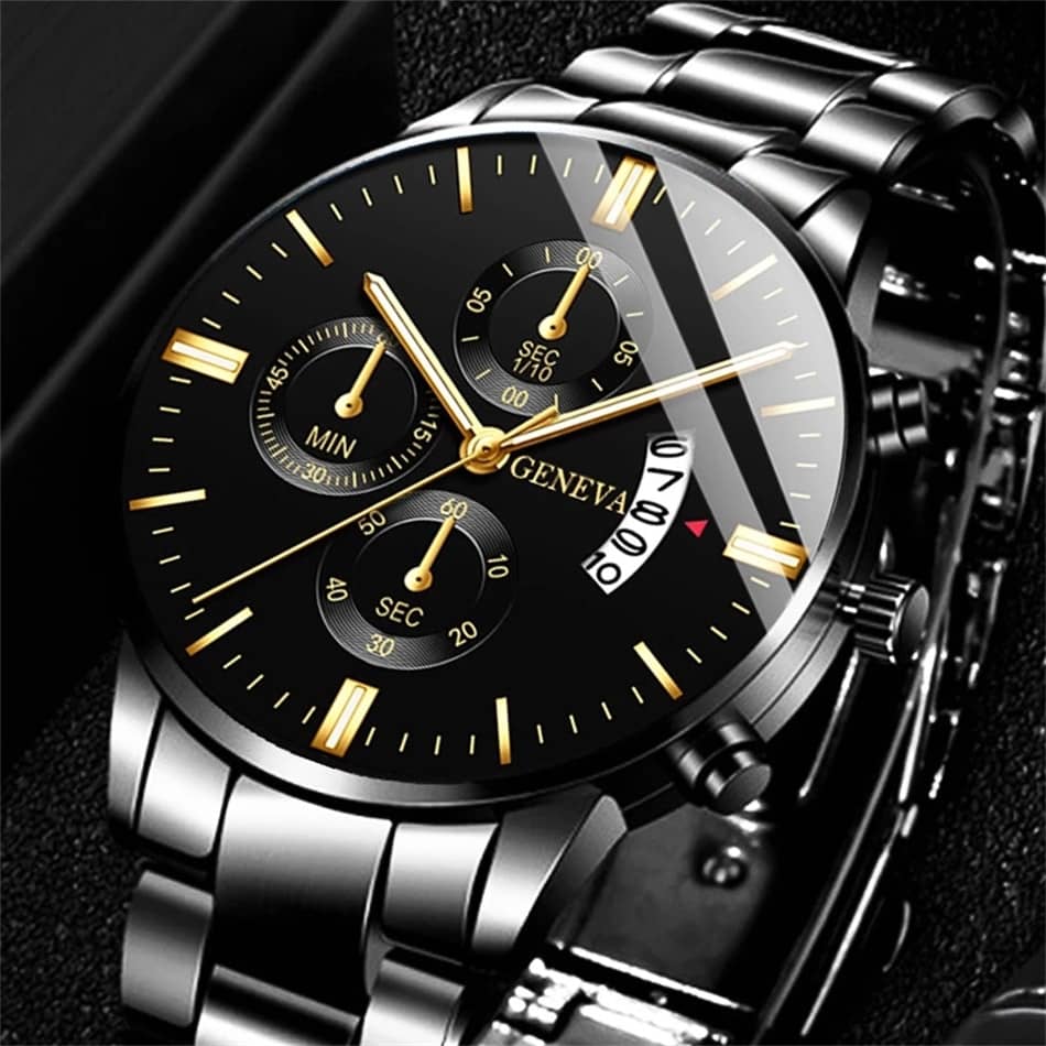 Fashion Men Stainless Steel Watch Luxury Calendar Quartz Wrist Watch Men's Business Watches for Man Clock relogio masculino