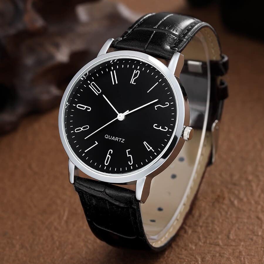 1pc Men Business Fashion Casual Round Pointer Quartz Watches 4pc Bracelet