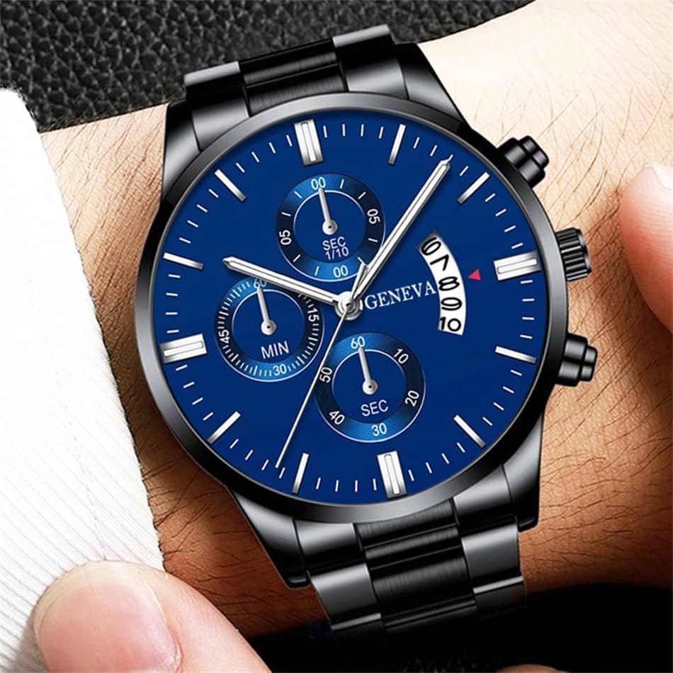 2023 Fashion Mens Watches Luxury Stainless Steel Quartz Wrist Watch Men Business Calendar Watch
