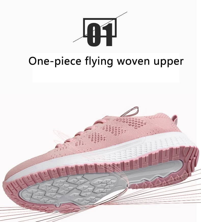 Women Casual Shoes Breathable Walking Mesh Lace Up Flat Shoes Sneakers Women Tenis Feminino Pink Black White