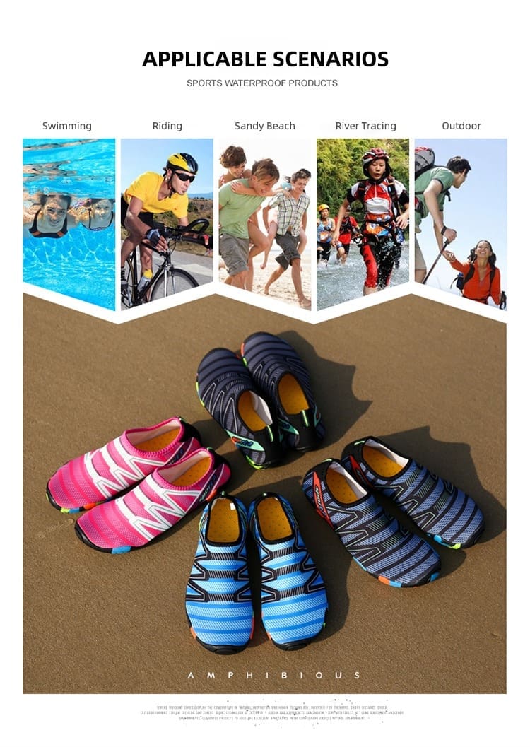 Feslisho Quick-Drying Beach Water Shoes Unisex Swimming Aqua Slippers Barefoot Surfing Upstream Sneakers Women Men Light Seaside