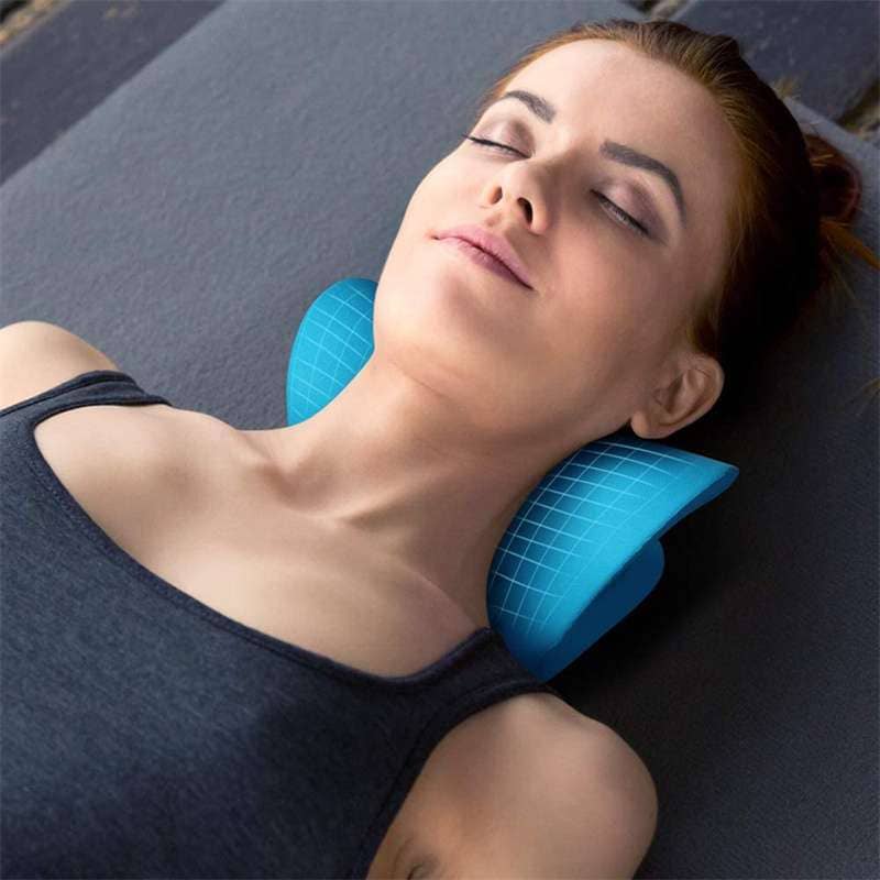 Neck Shoulder Stretcher Relaxer Cervical Chiropractic Traction Pillow Massage Pain Relief Neck Support Traction Corrector Device