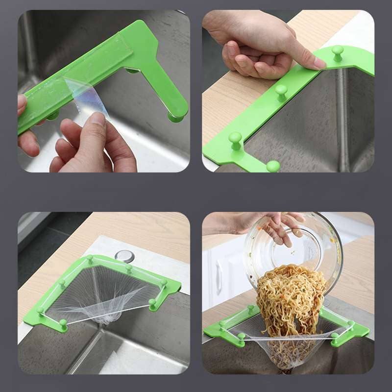 Kitchen Sink Filter Set Leftovers Sink Mesh Triangle Rack Gadget Strainer Bags Trash Tool Device Sets Drainage Accessories Drain