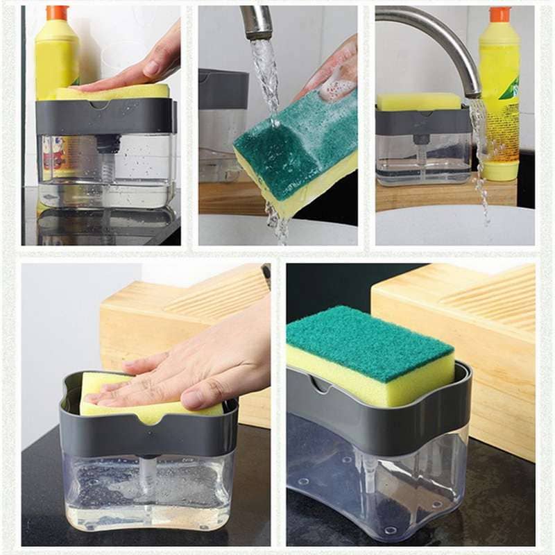 Manual Press Dispenser Pump Cleaning Liquid Dispenser Container Soap Organizer Kitchen Tool Kitchen Dish Liquid Soap Press Box