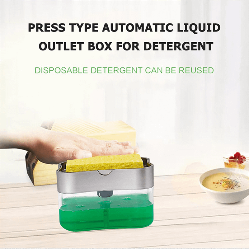 Manual Press Dispenser Pump Cleaning Liquid Dispenser Container Soap Organizer Kitchen Tool Kitchen Dish Liquid Soap Press Box