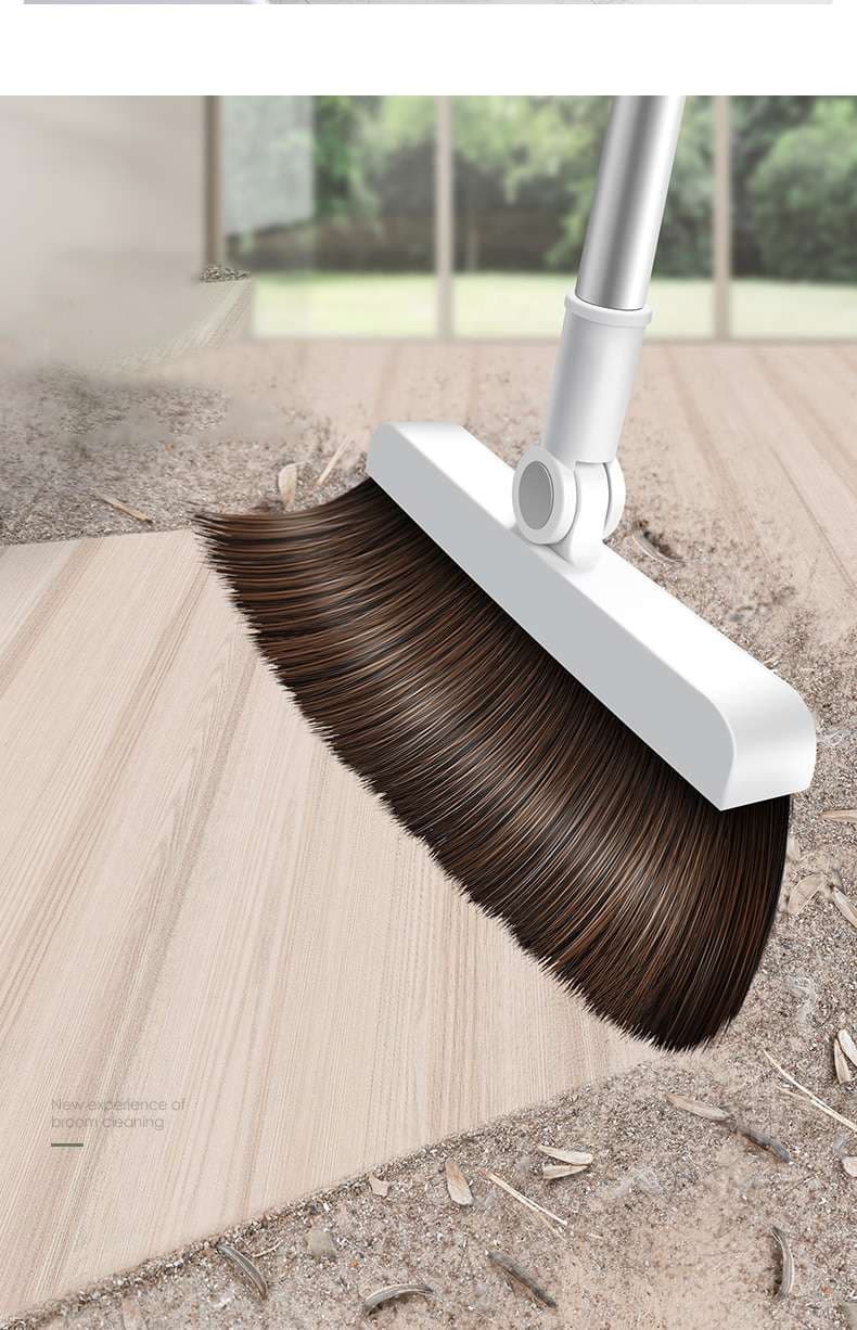 JOYBOS Home Windproof Floor Broom & Dustpan Set Stainless Upright Extendable Broomstick Floor Clean Brush Soft Comb Teeth JBS16