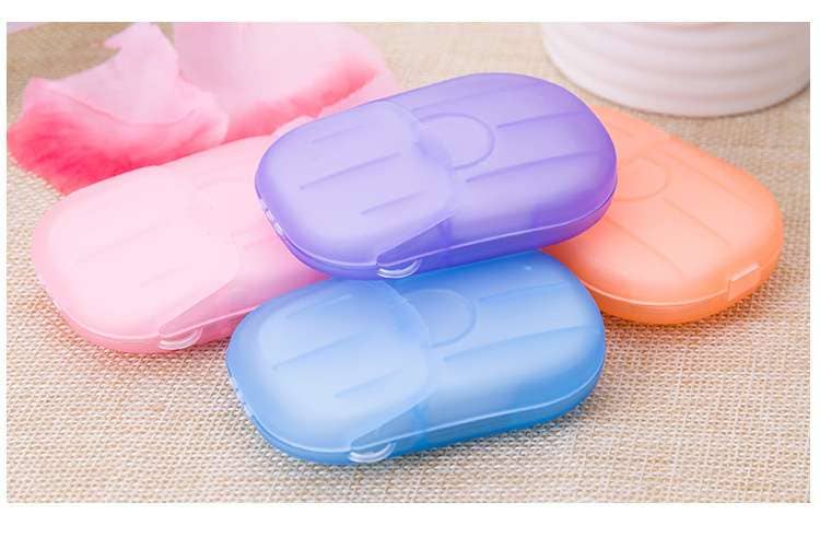 Travel Disposable Boxed Soap Tablets Soap Paper Portable Hand Washing Small Soap Tablets Mini Bath Soap Paper