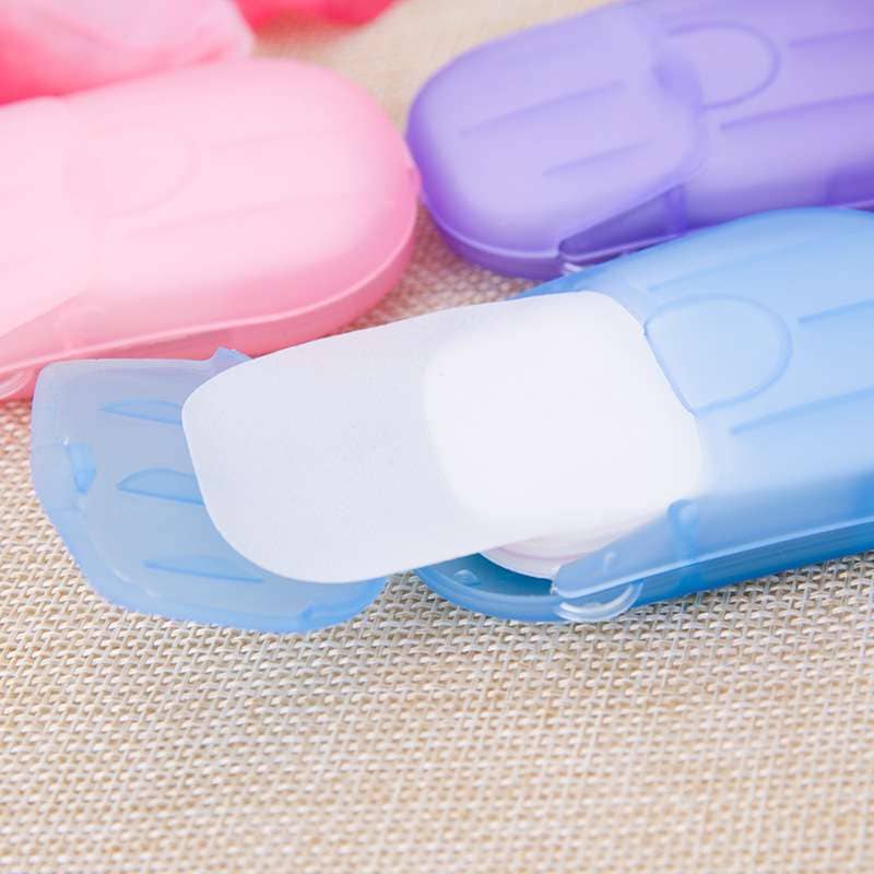 Travel Disposable Boxed Soap Tablets Soap Paper Portable Hand Washing Small Soap Tablets Mini Bath Soap Paper