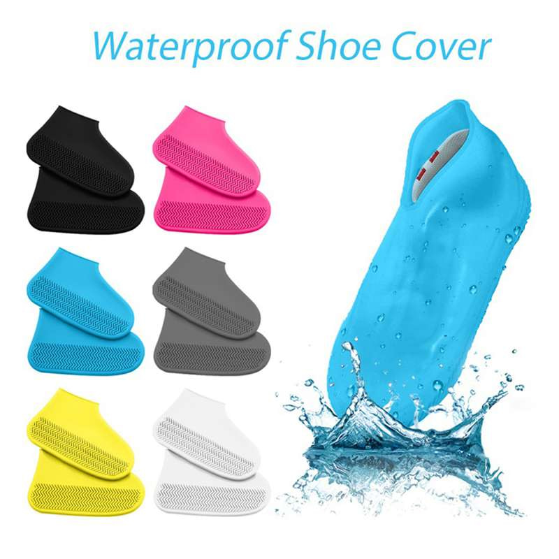 2020 Reusable Waterproof Rainproof Shoes Covers Silicone Washable Wear-Resistant Shoes Covers Rain Boots For Adult Kids