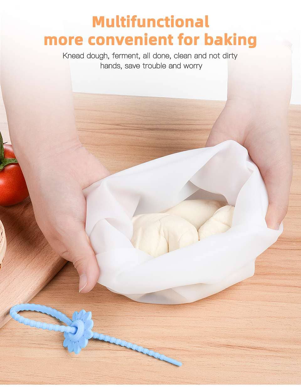 SILIKOLOVE 1.5KG Silicone Kneading Dough Bag Flour Mixer Bag Versatile Dough Mixer for Bread Pastry Pizza Kitchen Tools