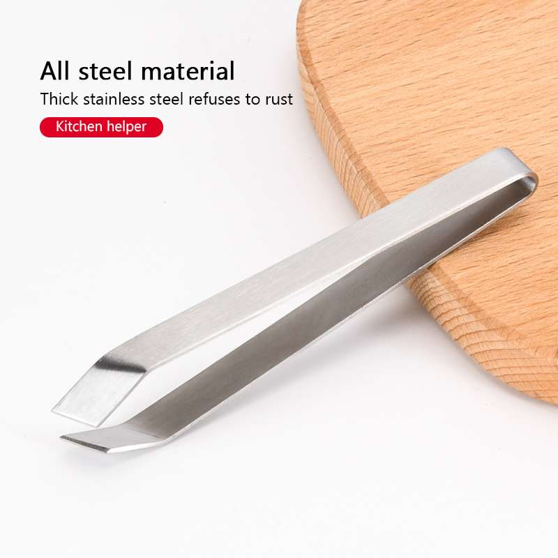 1 PC Stainless Steel Fish Bone Tweezers Pincer Clip Puller Remover Tongs Fish Bone Plucking Clamp Kitchen Gadgets Seafood Tools