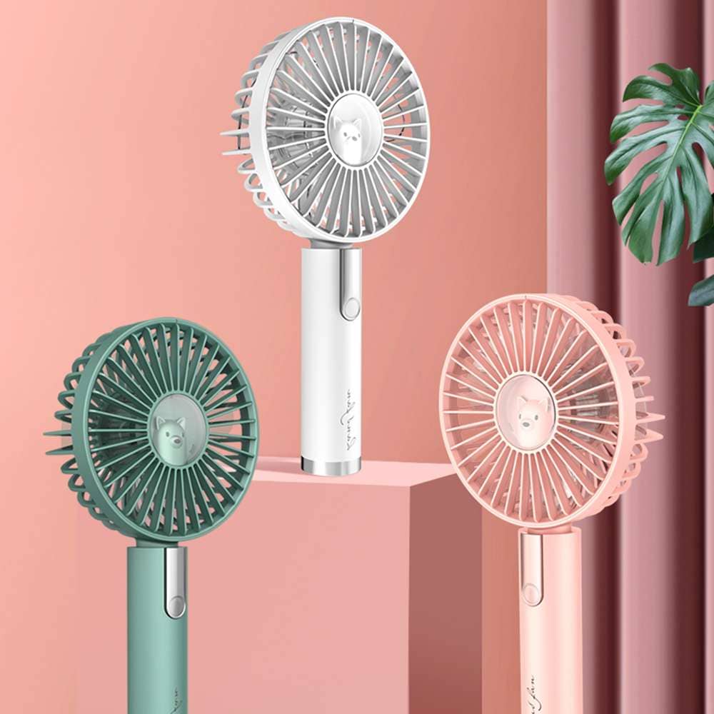 Summer Portable Mini Fan 3 Speed Adjustable Fans USB Rechargeable Desk Handheld Air Conditioner Cooler Outside Travel Artifact