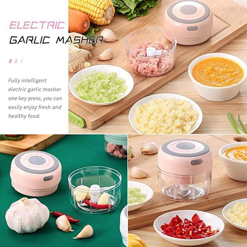 100/250ml Electric Garlic Masher Mini Chopper Vegetable Chili Meat Ginger Masher Machine USB Charging Blenders Kitchen Gadgets