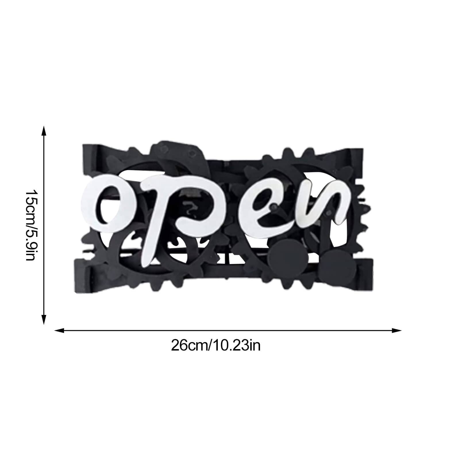 Wooden Double-sided Open/Closed Sign Signs Reversible Gear Business Closing Sign Shop Plaques Billboard Home Decor Ornaments