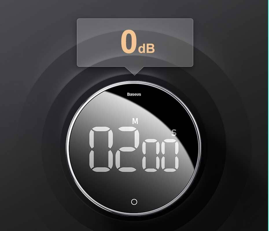 Baseus Magnetic Digital Timer for Kitchen Cooking Shower Study Stopwatch LED Counter Alarm Remind Manual Electronic Countdown