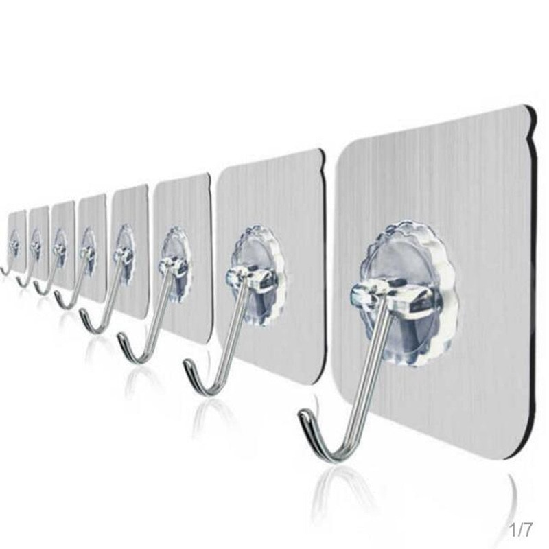 Transparent Hooks for Bathroom Self Adhesive Door Wall Hook Hanger Suction for Kitchen Storage Garlands Towel Hanging Hooks