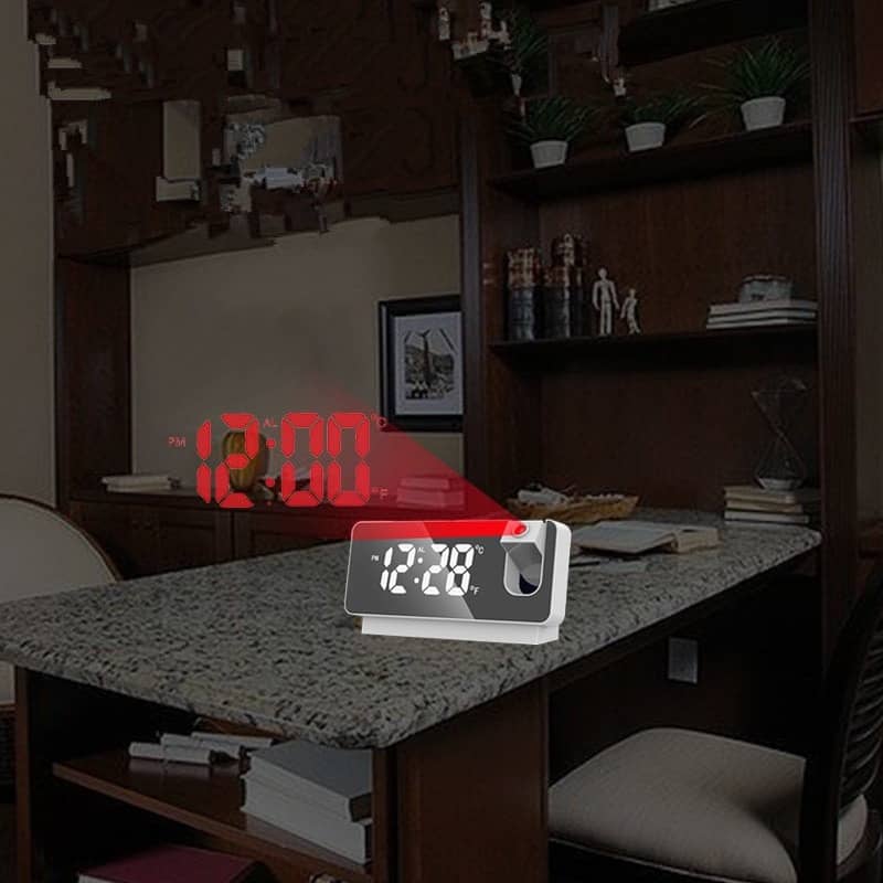 New 3D Projection Alarm Clock LED Mirror Clock Display with Snooze Function for Home Bedroom Office Desktop Table Clock