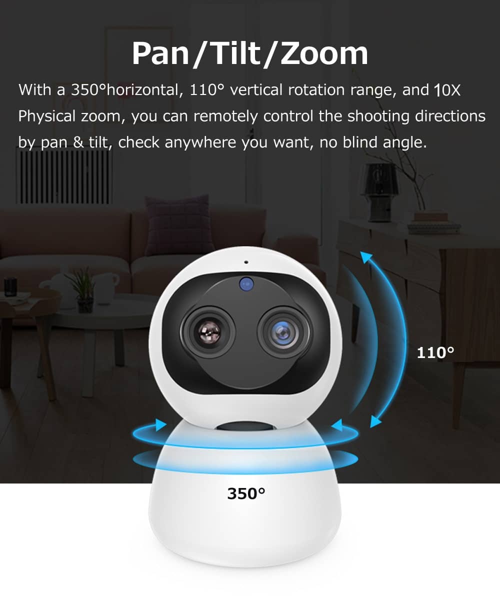 HD 1080P Indoor WiFi Camera Smart Home Security Surveillance IP Camera CCTV 360 PTZ 10X Zoom Baby Pet Video Monitor Securite Cam