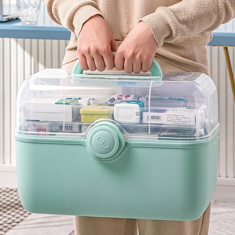 First Aid Kit Storage Box Portable Medicine Storage Box Family Emergency Kit Boxes With Handle Large Capacity Medicine Chest