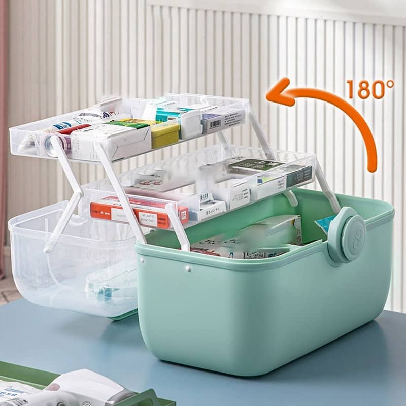 First Aid Kit Storage Box Portable Medicine Storage Box Family Emergency Kit Boxes With Handle Large Capacity Medicine Chest