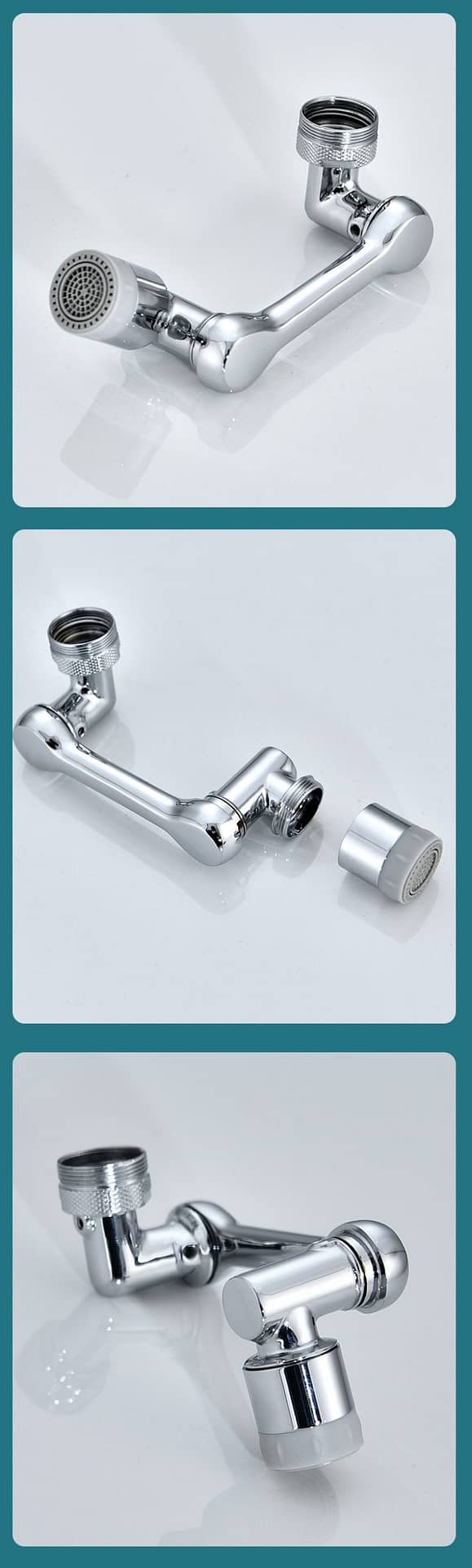 New Universal 1080° Rotation Extender Faucet Aerator Plastic Splash Filter Kitchen Washbasin Faucets Bubbler Nozzle Robotic Arm