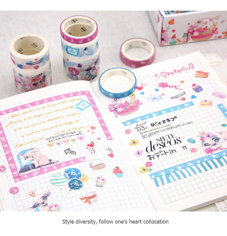 10 PCS Cartoon Washi Tape Set Stationery Scrapbook Journal supplies Scotched decorative Adhesive masking tapes