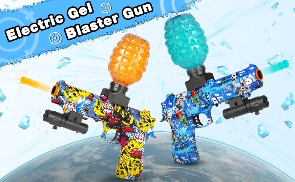 Electric with Gel Ball Blaster - ferventoys Gel Blaster Gun with 10,000 Gel Balls, Auto Water Ball Blaster for Kids Age 12+