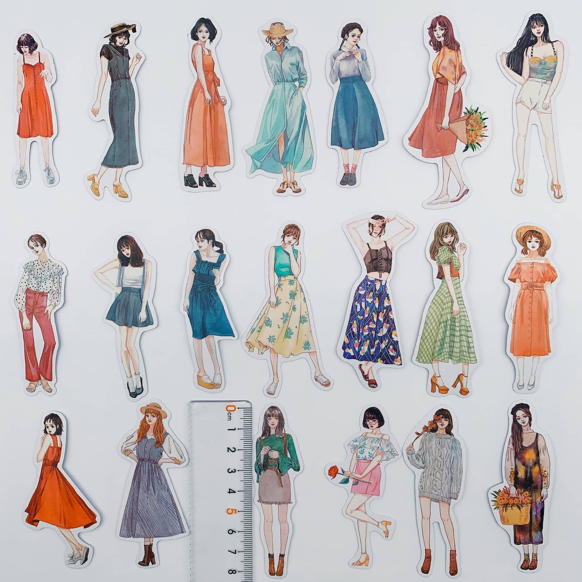 100pcs Fashion Girl Dressing Material Stickers Pack Scrapbooking Junk Journal Cute korean Stationery DIY Deco Stickers