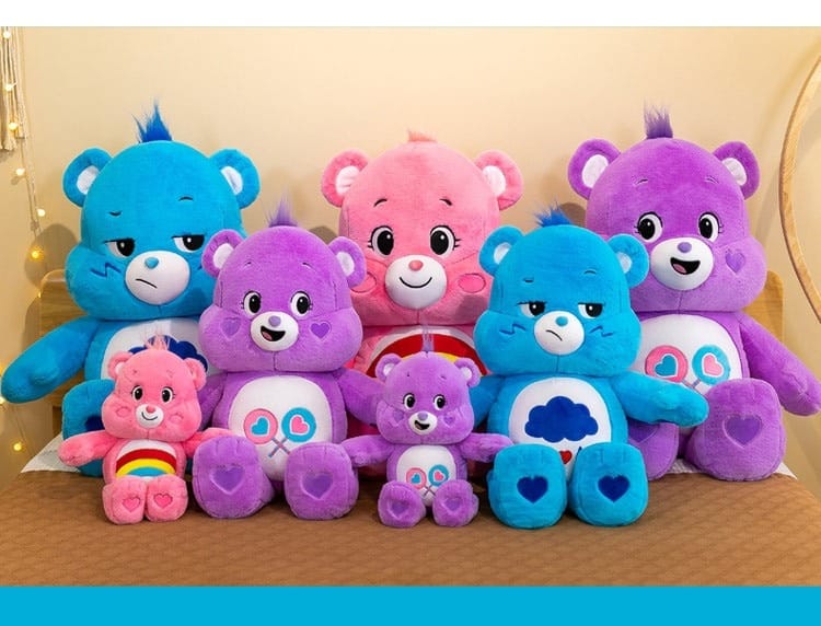 Cute Girl Heart Rainbow Bear Doll Super Soft Plush Toy Pillow Children's Soothing Sleeping Rag Doll Birthday Gift for Girls