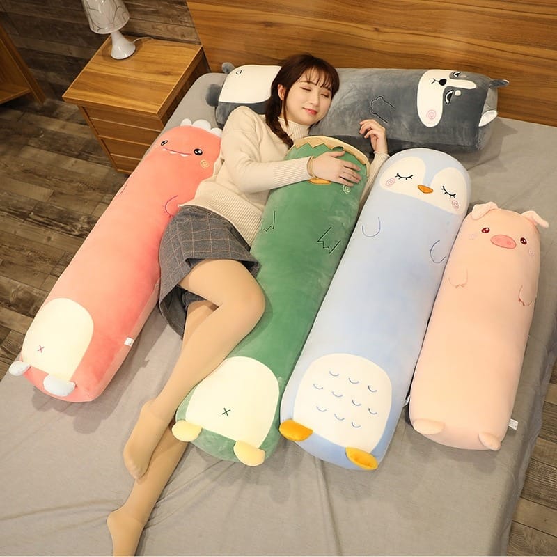 Cartoon Animal Dinosaur Pig Rabbit Teddy Bear Husky Duck Plush Toys Stuffed Soft Long Sleep Pillow Doll Cushion Kids Girls Gift