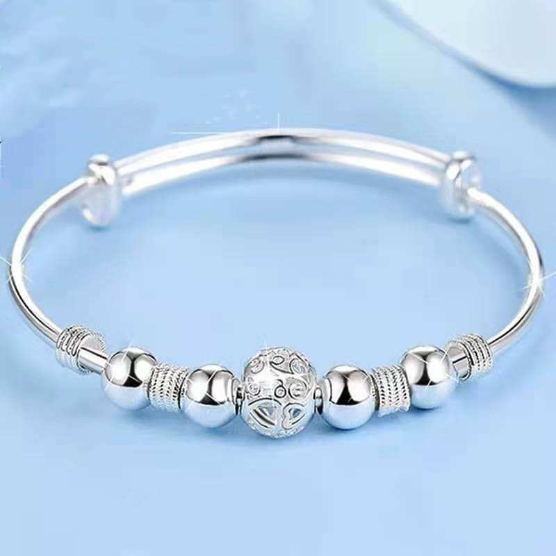 New Korean Fashion 925 Sterling Silver Lucky beads Bangles for women bracelets Luxury Designer party wedding jewelry gifts