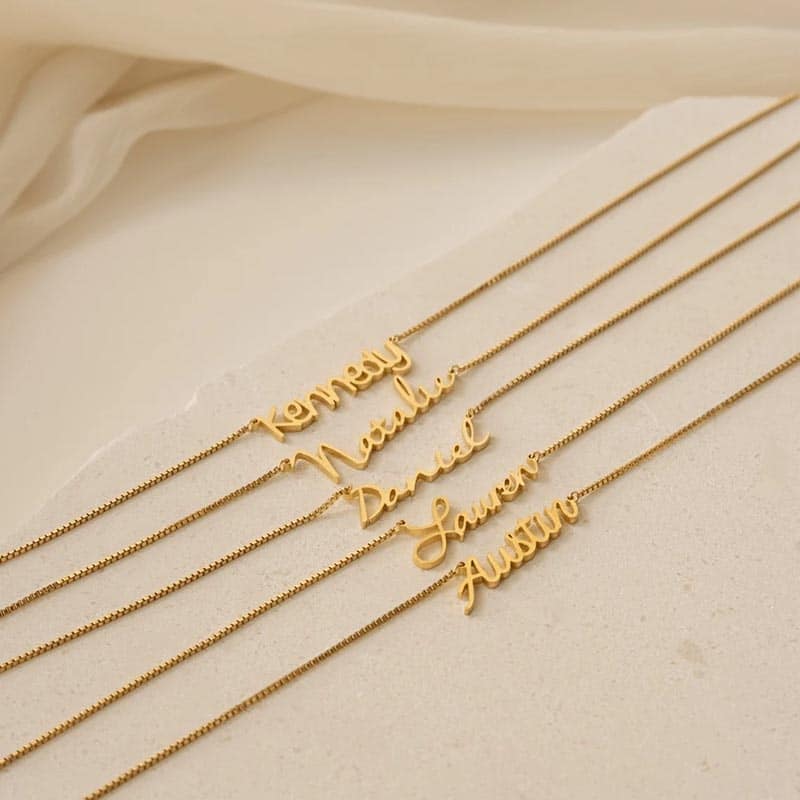 Custom Name Necklace For Women Any Font with Box Chain Gold Nameplate Necklace Best Friend Perfect Birthday Gift Choker 2022