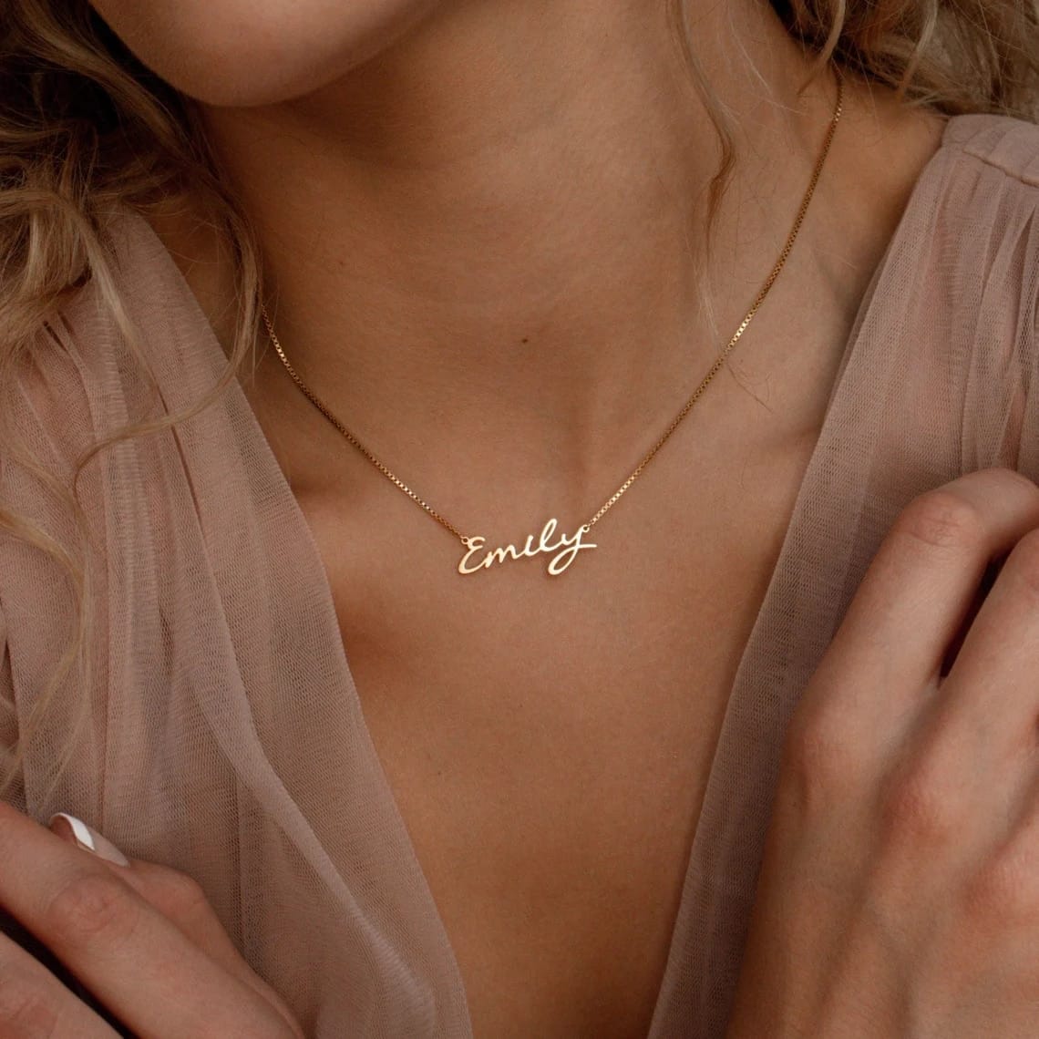 Custom Name Necklace For Women Any Font with Box Chain Gold Nameplate Necklace Best Friend Perfect Birthday Gift Choker 2022