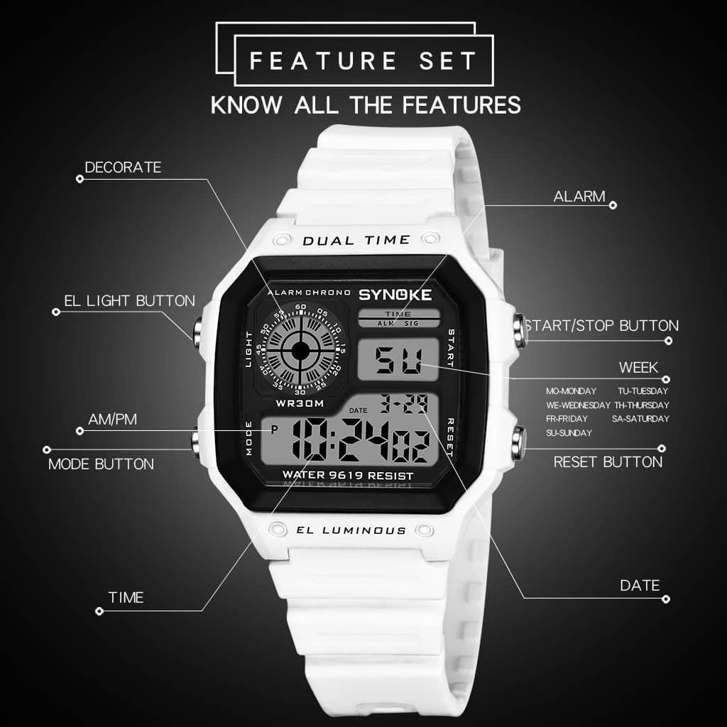 New Military Digital Watches Men Sports Luminous Chronograph Waterproof Male Electronic Wrist Watches Relogio Masculino