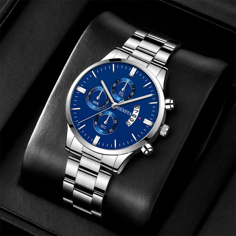 Luxury Fashion Mens Watches Silver Stainless Steel Quartz Wrist Watch Men Business Watch relogio masculino