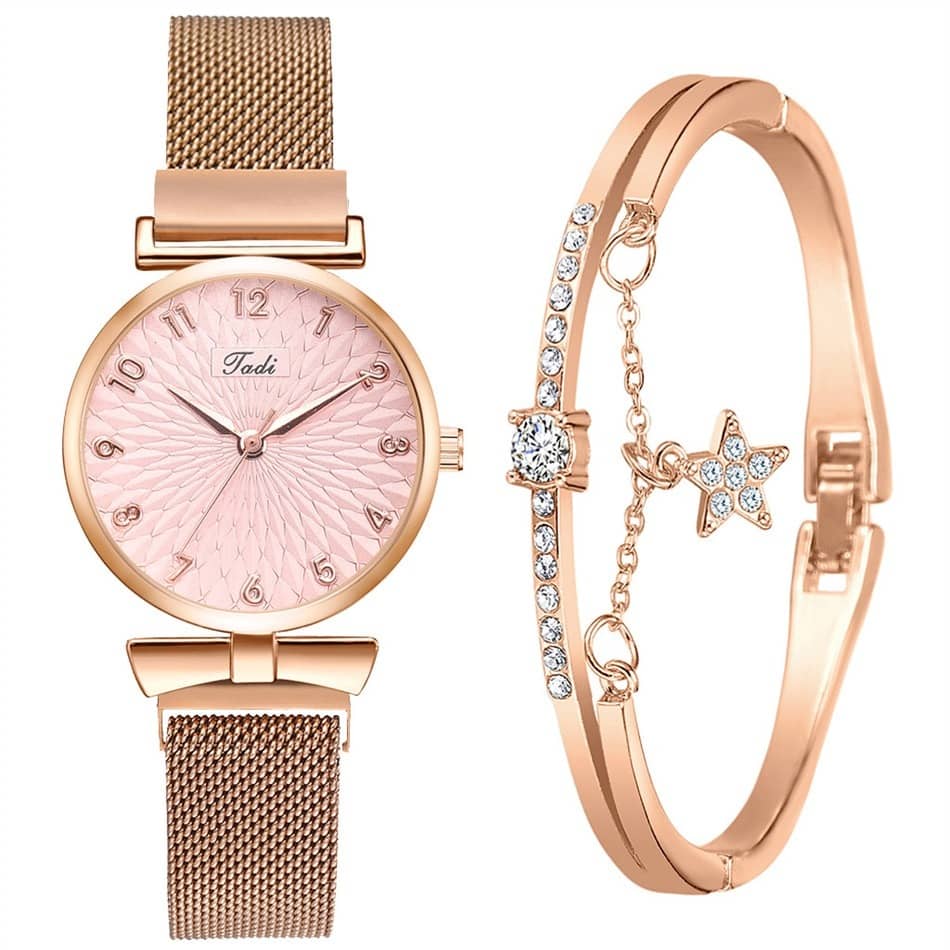 Fashion Women Bracelet Quartz Watches For Women Magnetic Watch Ladies Sports Dress Pink Dial Wrist Watch Clock relogio feminino