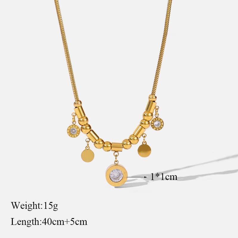 EILIECK 316L Stainless Steel Gold Color Hollow Ball Beads Pendant Necklace For Women Non-fading Choker Jewelry Girls Gifts Party